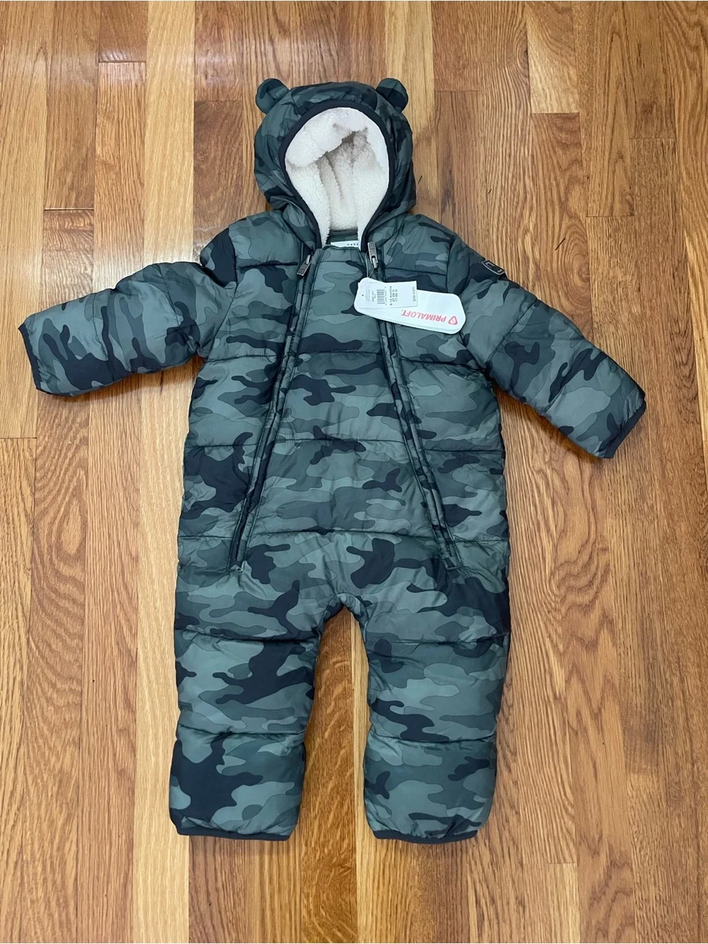 GAP Green Camouflage Baby Snowsuit
